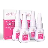 Strong Nail Glue Gel (4 Bottles), Suitable for Wearing Nail Tips. Anti-Dripping and Non-Clogging. No UV lamp is Required Durable for up to More Than 30 Days. Salon-Quality Waterproof Beauty Secret.