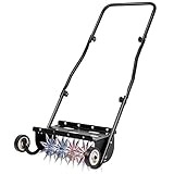 Suchtale 18-Inch Push Spike Aerator, Heavy Duty Rolling Lawn Aerator, Rotary Spike Lawn Aerator, Manual Lawn Aeration Equipment with Steel Handle, Suitable for Lawn, Garden, and Yard Grass Aeration
