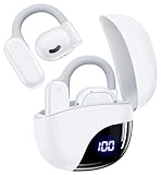 TAGRY Open Ear Headphones Bluetooth Ear buds 80Hrs Playtime Wireless Earbuds with Earhooks IPX7 Waterproof Touch Control Air Conduction Sport Headsets Bluetooth 5.3 Earphones for Workout Running White