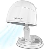 TASALON Ionic Hooded Dryer - 1875W Bonnet Hair Dryer, 3 Heating Settings, Sit Under Hair Dryer for Home and Salon, Portable Hair Dryer with Hood, Height Adjustable Hooded Hair Dryer- White