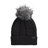 THE NORTH FACE Women's Oh Mega Fur Pom Beanie, TNF Black, One Size