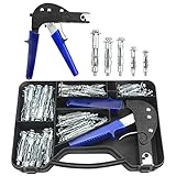 TOVOT 77PCS Wall Anchor Setting Tool Heavy Duty Hollow Wall Anchor Tool with 5 Sizes Molly Bolts Hollow Drive Wall Anchor Screw Kit (M4 M5 M6)