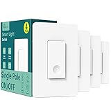TREATLIFE Smart Switch 4 Pack, 2.4Ghz Smart Light Switch WiFi Light Switch Single-Pole, Neutral Wire Required, Works with Alexa, Google Home and SmartThings, Smart Home Remote Control, FCC Listed