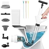 Tanzfrosch Toilet Plunger High Pressure Toilet Air Plunger Blaster for Bathroom Floors Shower Kitchen Drain Sinks Unclogger, Heavy Duty Clog Remover Declogger Toilet Plumbing Clogs
