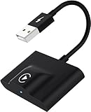 Teeran CarPlay Wireless Adapter for Factory Wired CarPlay 2024 Upgrade Plug & Play Dongle Converts Wired to Wireless for Cars from 2015 & iPhone iOS 10+