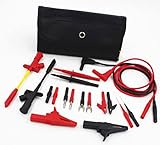 TestHelper TH-10-KIT Insulation 4mm Banana Test Lead Probe Clip Lantern Fork Tip Spring Crocodile Alligator Adaptor Multimeter Accessory Kit