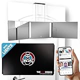 The 360 Mirror - 3 Way Mirror for Self Hair Cutting - Adjustable Trifold Barber Mirror to Cut Your Own Hair - Tri Fold Self Haircut System for Men - Three Sided Mirror for Haircuts (With LED)
