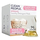 The Clean People Laundry Detergent Pods - Hypoallergenic Laundry Pods - Ultra Concentrated, Recyclable Packaging, Stain Fighting - Spring Scent, 96 Pack