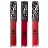 The Lip Bar - Nonstop Liquid Matte Lipstick 3-Pack, Bawse Lady (Blue Red), Rich Auntie (Deep Berry), + Hot Mama (Deep Rich Brown) - High Pigment - One Swipe - Long Lasting - Jojoba Oil - .24 fl oz