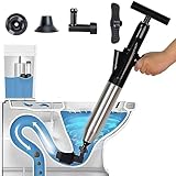 Toilet Plunger High Pressure Air Drain Blaster Gun Drain Clog Remover Tools Air Plunger Heavy Duty Drain Powerful Plungers for Toilet Unclog Toilet, Floor Drain, Bathroom（Black）