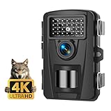 Trail Camera, 4K 48MP Game Cameras with Night Vision, No Glow 940nm IR LEDs, Trail Cam with 0.1s Trigger Motion Activated 120° Wide Angle, 82FT Trigger Distance, Hunting Camera for Wildlife Monitoring
