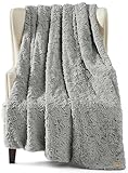 UGG 10485 Adalee Soft Faux Fur Reversible Accent Throw Blanket Luxury Cozy Fuzzy Fluffy Hotel Style Boho Home Decor Luxurious Soft Blankets for Sofa, 50 x 70-inch, Seal