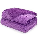 UINIU Sherpa Fleece Weighted Blanket for Adults Queen Size 15lbs, Minky Dot Soft Flannel Heavy Blankets for Stress Relief and Sleep Promotion, Cozy Plush Weighted Throw for Couch Bed, 60" x 80"