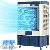 Uthfy 41" Swamp Cooler, 4800 CFM Evaporative Air Cooler with 10.6 Gallon Water Tank, Portable Outdoor Air Conditioner with 3 Ice Pack, 110° Oscillation, 3 Speed for Garage, Yard, Commercial Use