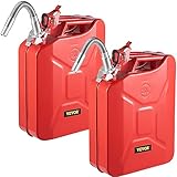 VEVOR Transfer Tank, 5.3-Gallon/20L Portable Storage Transfer Container with Flexible Spout System, Rustproof ＆ Heat-resistant Steel Transfer Tank for Trucks Cars Equipment, 2PCS Red