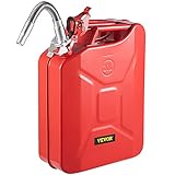 VEVOR Transfer Tank, 5.3 Gallon/20L Portable Storage Transfer Container with Flexible Spout System, Rustproof ＆ Heat-resistant Steel Transfer Tank for Cars Trucks Equipment, Red