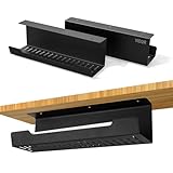 VIDOR Under Desk Cable Management Tray 2-Pack,17" Cord Management Tray,No Drill Alloy Steel Desk Cable Organizers,Perfect for Standing Desk Cable Management Tray,Wire Management Tray for Office Home