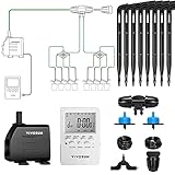 VIVOSUN Professional Automatic Drip Irrigation Kits, 15W Output, All in One Professional Grow Kit- Includes Pump, Timer and Regulator, 8 Drip Emitters Garden Plant Watering System Indoor Outdoor