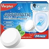 Vacplus Toilet Bowl Cleaners - 24 PACK, Household Toilet Cleaner, Automatic Toilet Bowl Cleaners with Bleach, Sustained-Release Toilet Tank Cleaners for Deodorizing and Descaling, 1.76 Ounces Each