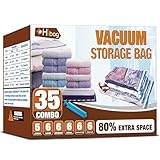 Vacuum Storage Bags, Space Saver Vacuum Seal Storage Bags 35-Pack Sealer Bags for Clothes, Clothing, Bedding, Comforter, Blanket (35C)