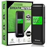 Vminno Breathalyzer, Rechargeable Professional-Grade Accuracy Breathalyzers for Alcohol, Personal Breath Alcohol Breathalyzer Tester with Memory and Warning Function for Home Use (10 Mouthpieces)