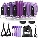 WHATAFIT Resistance Bands, Exercise Bands，Resistance Bands for Working Out, Work Out Bands with Handles for Men and Women Fitness, Strength Training Home Gym Equipment