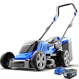 WILD BADGER POWER Lawn Mower 40V Brushless 18' Cordless, 5 Cutting Height Adjustments Electric Lawn Mower, Quickly Folding Within 5’s, 4.0AH Battery and Super Charger Included.