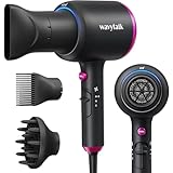 Wavytalk Professional Hair Dryer with Diffuser, 1875W Blow Dryer Ionic Hair Dryer for Women with Constant Temperature, Hair Dryer with Ceramic Technology Fasting Drying Light and Quiet, Black