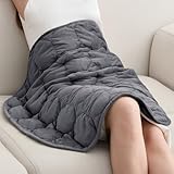 Wemore Weighted Lap Blanket 7lbs for Adults, Small Weighted Blanket for Travel, Calming, Relaxing, Napping and Sleeping, All-Season Weighted Lap Pad, Machine Washable, Dark Grey 24x29 inches