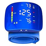 Wrist Blood Pressure Monitor, Rechargeable Blood Pressure Cuff with Large LED Screen - 2 * 99 Sets of Memory, One-Button Turn On/Off Voice & Switch User