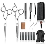 YASAKA 6 Inch Professional Hair Thinning and Cutting Shears Kit,Hairdressing Scissors, Cobalt Stainless Scissors,Sharp Razor Edge Barber Hair Scissors, Ergonomic Grip Design for Hair Salon or Home Use