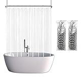 YISURE Clawfoot Tub Shower Curtain, Wrap Around Clear Shower Curtain Liner with 6 Bottom Magnets PEVA Extra Wide Bathtub Curtain for Bathroom Vintage Freestanding Tub 180’’W x 70’’L