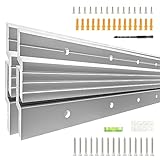 YardYield 30 Inch French Cleat Picture Hanger French Cleat Heavy Duty Aluminum Z Bar Clips for Hanging Various Items, Including whiteboards, Mirrors, Photos, and More. (2 Pairs up to 200 lbs)