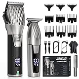 Zaekary Professional Hair Clippers for Men, Professional Barber Clippers and Trimmer Set, Cordless Beard Trimmer Haircut Grooming Kit Gift for Men Women Kids Grey