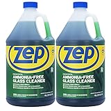 Zep Ammonia Free Glass Cleaner Concentrate - 1 Gallon (Case of 4) ZU1052128 - Professional Grade Formula Removes Dirt, Fingerprints, and Grime from Windows, Mirrors, Acrylic Surfaces, and Tinted Glass
