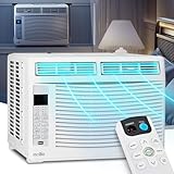 mollie 6000 BTU Window Air Conditioner, ac window unit with Washable Filter, Remote, Dehumidifier, Fan, Cools Up to 250 Square Feet, 115V/60Hz