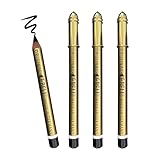 treasure.of.egypt 4 PCS Original Bell waterproof Black Eyeliner Pencil, Long-Wearing, Smudge-Proof, Germany Made